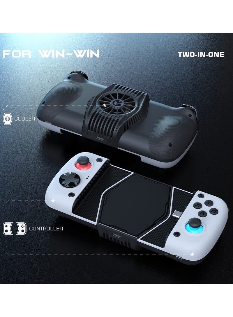 جيم سير وحدة تحكم Android بمروحة تبريد X3 من النوع C مع إضاءة خلفية RGB، وحدة تحكم متنقلة بدون تأخير مع أزرار ABXY مغناطيسية وقابلة للفصل، وسادات D تدعم الألعاب السحابية، وStadia، وXbox Game Pass والمزيد - Image 2