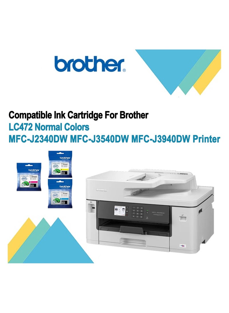 بروذر خرطوشة حبر LC472، إنتاجية 550 صفحة، متوافقة مع MFC- J2340DW، MFC- J3540DW، MFC- J3940DW  - Image 2