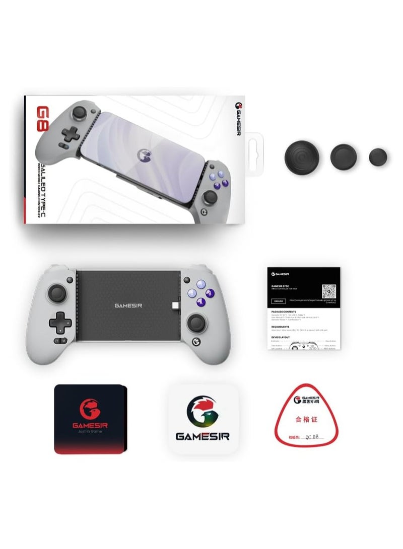 GameSir - G8 Galileo Type-C Mobile Gaming Controller for Android & iPhone 15 Series (USB-C), Plug and Play Gamepad with Hall Effect Joysticks/Hall Trigger, 3.5mm Audio Jack - Image 1