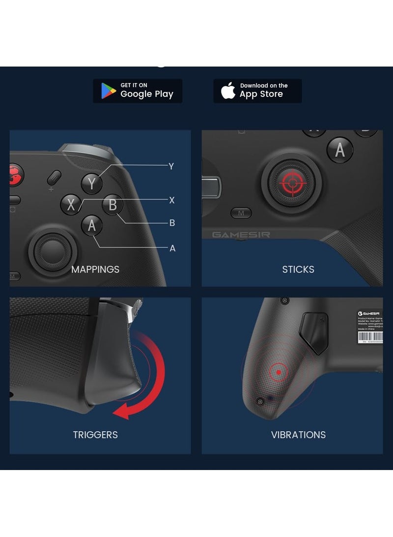 جيم سير وحدة تحكم T4 Cyclone Pro اللاسلكية لجهاز Switch/Lite/OLED، وحدة تحكم بتأثير Hall (بدون انجراف) لأجهزة الكمبيوتر التي تعمل بنظام Windows وmacOS وSteam Deck وAndroid وiOS - Image 3
