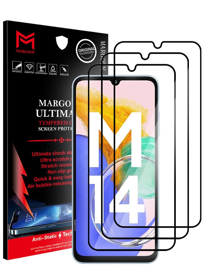 مارجون حزمة 3 واقي شاشة سامسونج جالاكسي M14 5G واقي شاشة كامل التغطية واقي شاشة شفاف مضاد للفقاعات زجاج مقسى واقي شاشة - Image 1