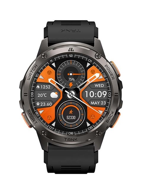 Tank T3 Smartwatch - 1.43" Amoled Display,  Bluetooth Calling, 10 Day Battery Life, 5ATM Water resistant, 130+ Sports Modes, Heart Rate Monitoring, Sleep Tracking, Rugged Design Black