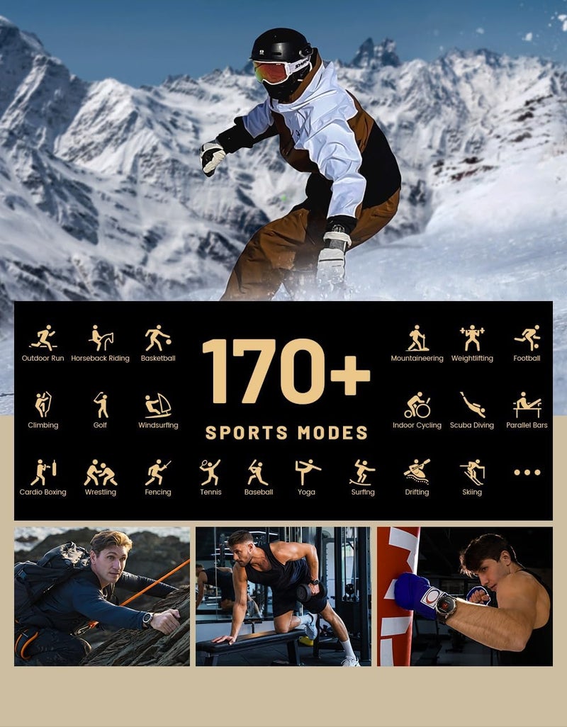 KOSPET - Tank T3 Ultra Smartwatch - 1.43" Amoled Display,  GPS, 10 Day Battery Life, 5ATM Water resistant, 130+ Sports Modes, Heart Rate Monitoring, Sleep Tracking, Rugged Design Black - Image 1