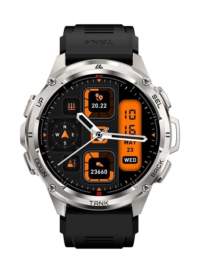 KOSPET Tank T3 Ultra Smartwatch - 1.43" Amoled Display, GPS, 470mAh ,10 Day Battery Life, 5ATM Water Resistant, 130+ Sports Modes, Heart Rate Monitoring, Sleep Tracking, Rugged Design Silver - Image 1
