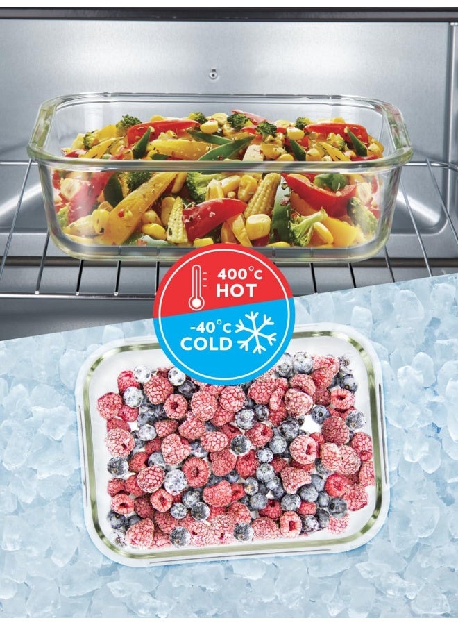Borosil Klip-N-Store Rectangular Glass Storage Container with Air Tight Lid Food Storage Container Microwave Safe Container 370 ML - Image 4