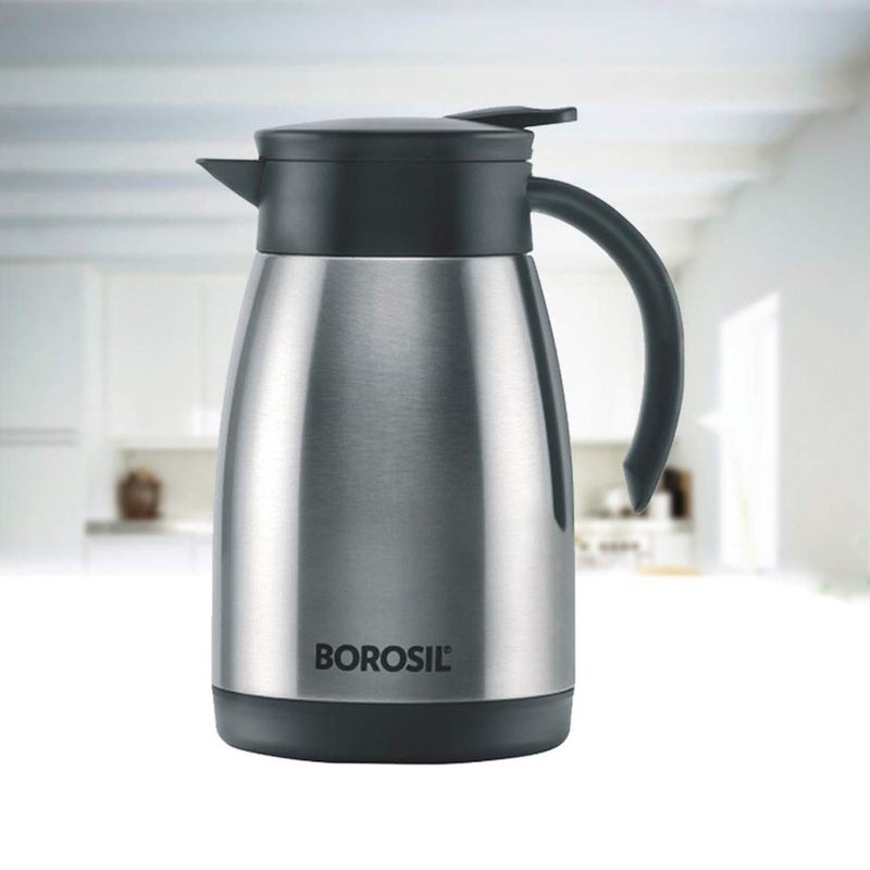 Borosil Vacuum Insulated Stainless Steel Teapot Flask Vacuum Insulated Coffee Pot - 750 ml silver - Image 5