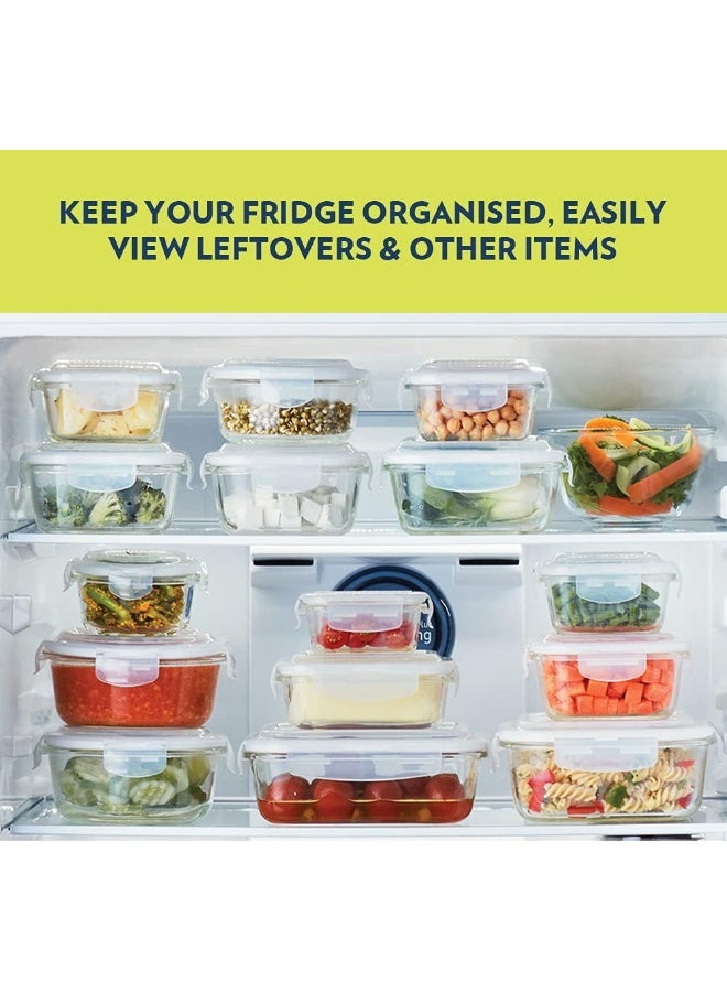 Borosil Klip-N-Store Round Glass Storage Container with Air Tight Lid Food Storage Container Microwave Safe Container 950 ML - Image 3