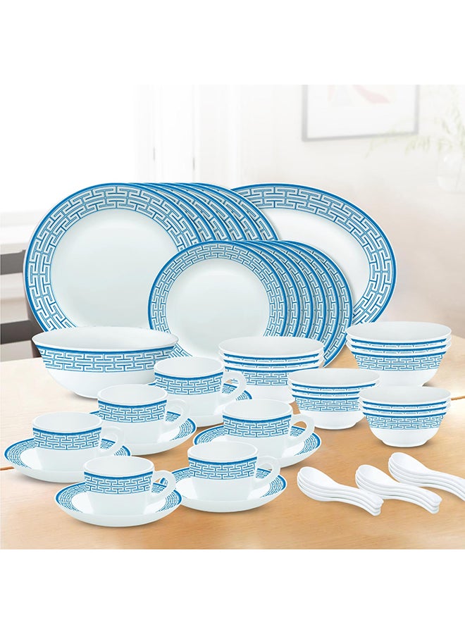 BOROSIL Larah Plano Opal 50 Pc Dinner Set Zahara Blue  - Image 4