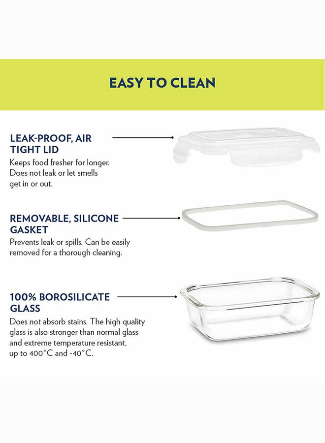 Borosil Klip-N-Store Rectangular Glass Storage Container With Air Tight Lid Food Storage Container Microwave Safe Container 640 ml - pnsku/N70063371V/45/_/1713450036/5b87a339-b09b-47f8-8e3d-559fb6eb8e74