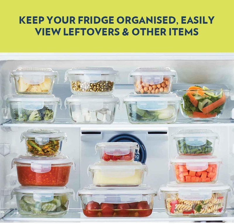 بوروسيل حاوية تخزين زجاجية مربعة من بوروسيل كليب-إن-ستور بغطاء محكم لاحتواء الطعام حاوية آمنة للميكروويف سعة 1 لتر - Image 4