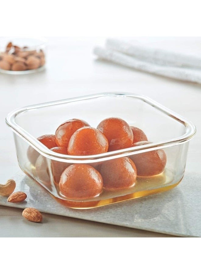 بوروسيل حاوية تخزين زجاجية مربعة من بوروسيل كليب-إن-ستور بغطاء محكم لاحتواء الطعام حاوية آمنة للميكروويف سعة 1 لتر - Image 2