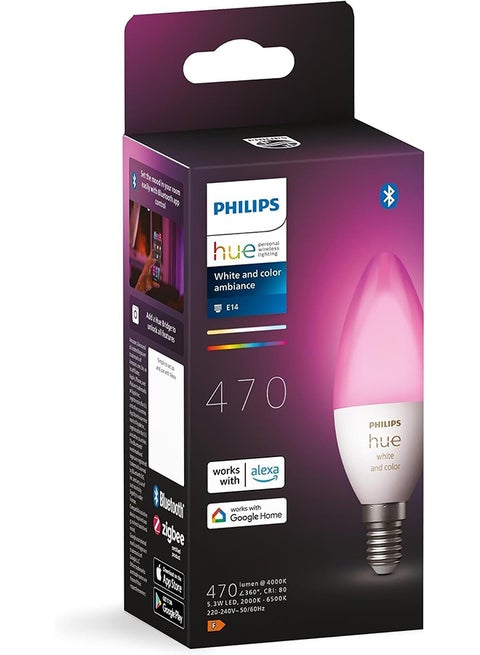 Philips Hue WCA 5.3W B39 E14 EU 1p Multicolour 3.9 x 3.9 x 10.6 cm