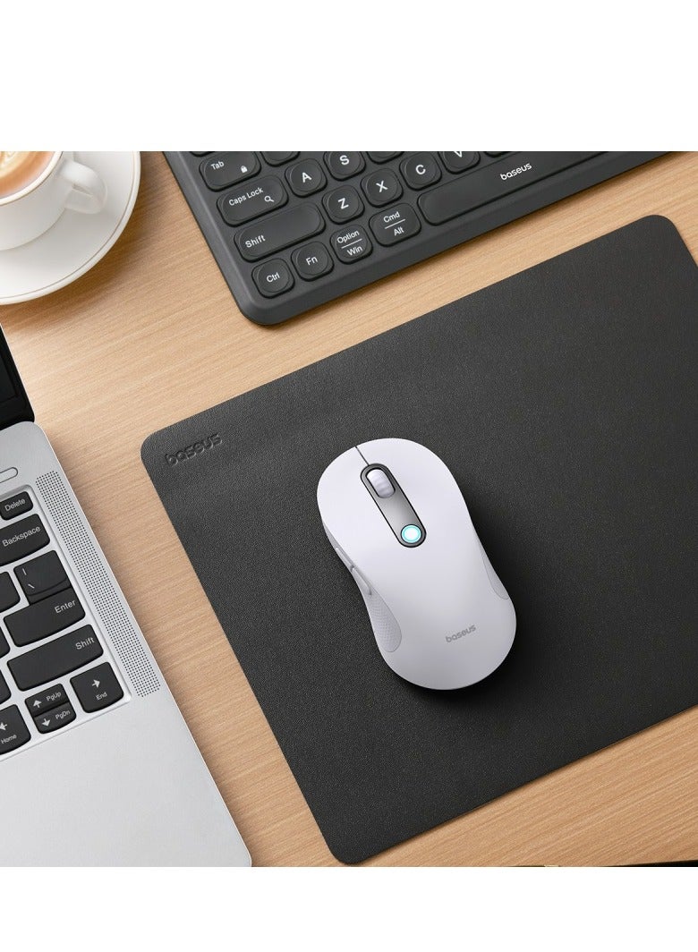 F02 Wireless Mouse Bluetooth V5.2 and 2.4GHz Connectivity Silent Mouse 4000DPI Ergonomic 6 Mute Buttons Mice for iPad, MacBook, Tablet, Laptop, Computer Gaming Mouse, Including Battery- White