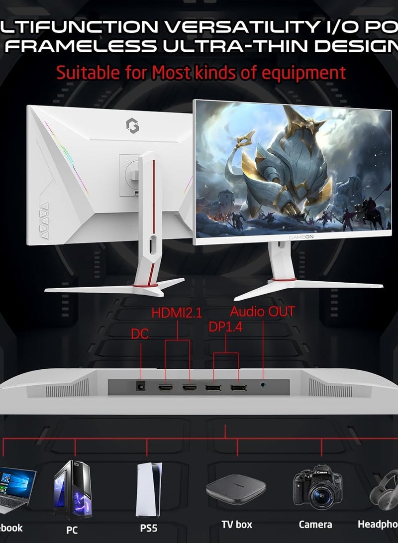GameOn 27-InchArtic Pro Series FHD, 360Hz, MPRT 0.5ms, HDMI 2.1, Fast IPS Gaming Monitor (Support PS5) GOA27FHD360IPS- White WHITE  - Image 2