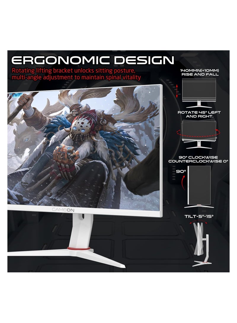 GameOn 24-Inch FHD Artic Pro Series Gaming Monitor, 360Hz Refresh Rate, 0.5ms MPRT, HDMI 2.1, Fast IPS Panel (PS5 Compatible) GOA24FHD360IPS WHITE  - Image 3