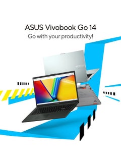 ASUS Vivobook Go 14 Laptop With 14-Inch Display, Core i3-N305 Processor/8GB RAM/512GB SSD/Intel Iris XE Graphics/Windows 11 Home English/Arabic Cool Silver  - Image 2
