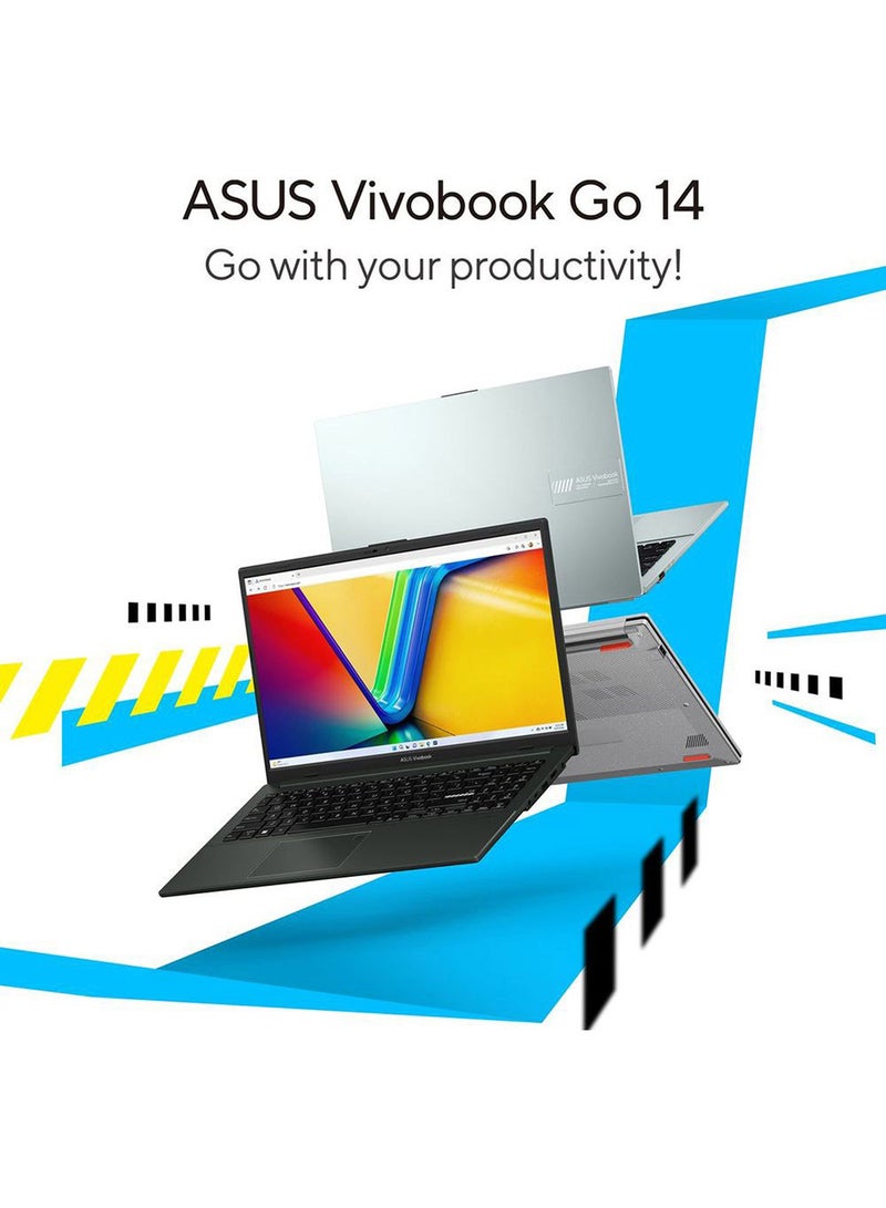 ASUS - Vivobook Go 14 Laptop With 14-Inch Display, Core i3-N305 Processor/8GB RAM/512GB SSD/Intel Iris XE Graphics/Windows 11 Home English/Arabic Cool Silver - Image 1