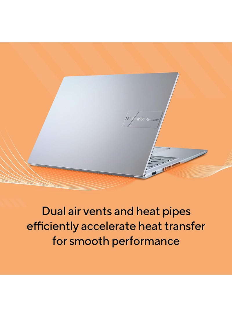 ASUS Vivobook 16 M1605YA-MB152W Slim Laptop With 16-Inch Display, AMD Ryzen 7 7730U Processor/8GB RAM/512GB SSD/Intel Iris XE Graphics/Windows 11 Home English/Arabic Cool Silver  - Image 3