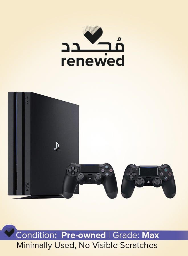 Sony Renewed -  PlayStation 4 Pro 1TB Black With 2 Controller  - Image 1