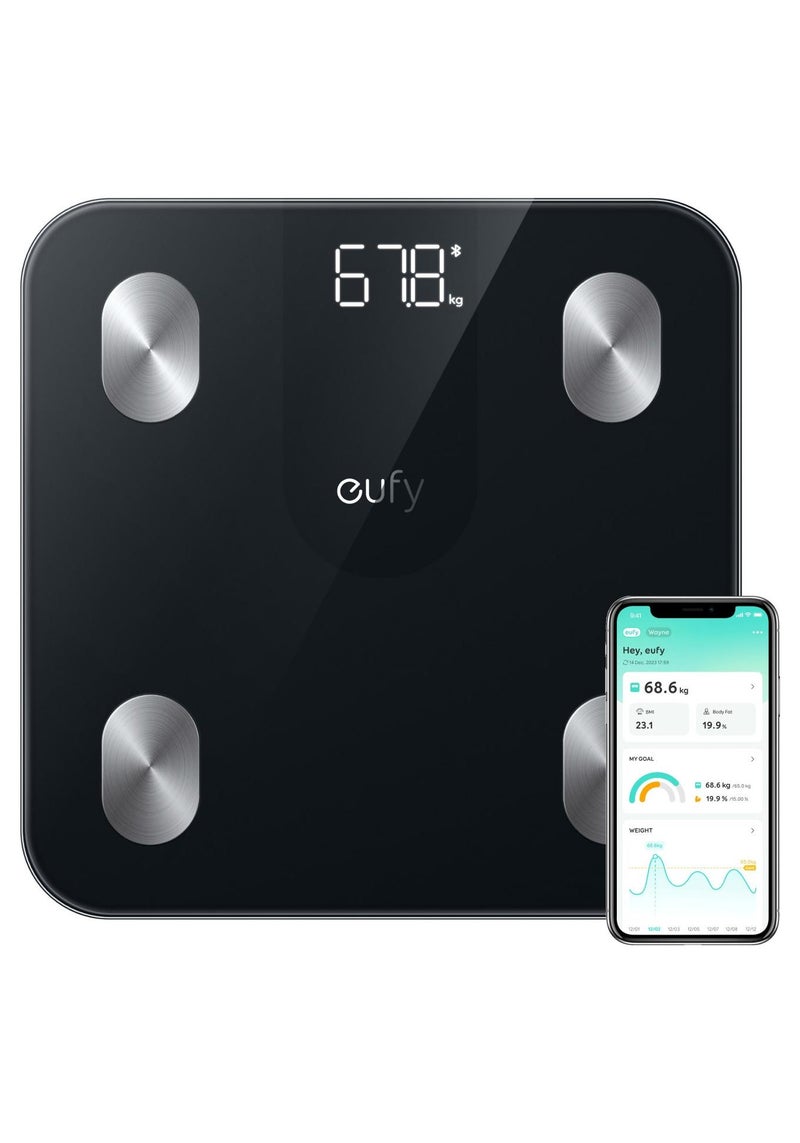 إيوفي ميزان ذكي A1 مع بلوتوث، 12 قياس، وزن/دهون الجسم/BMI - أسود T9120K11 - Image 1