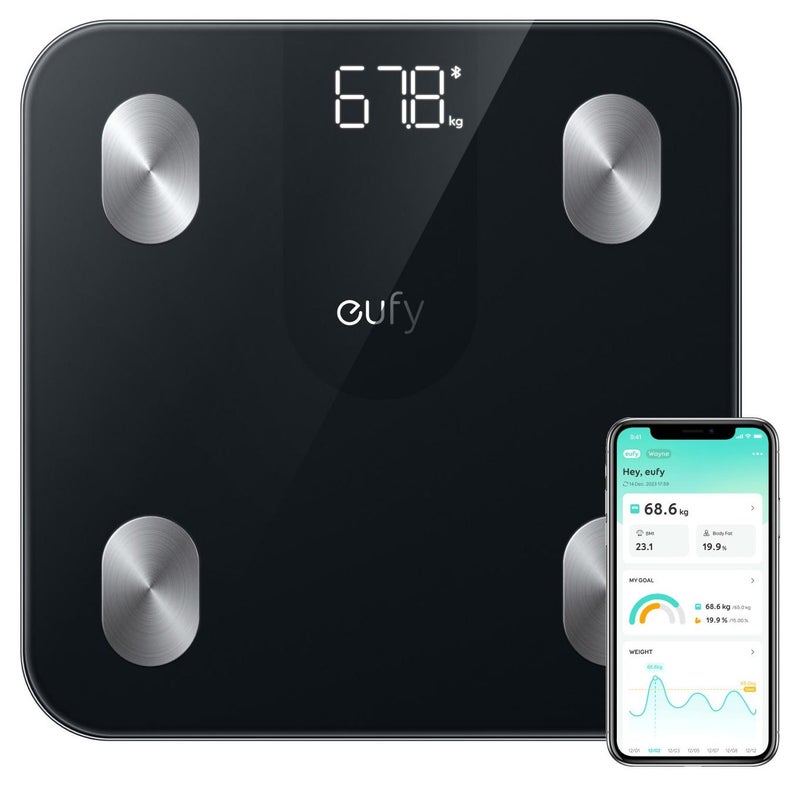 eufy Smart Scale A1 With Blutooth, 12 Measurements, Weight/Body Fat/Bmi- T9120k11 Black - Image 1