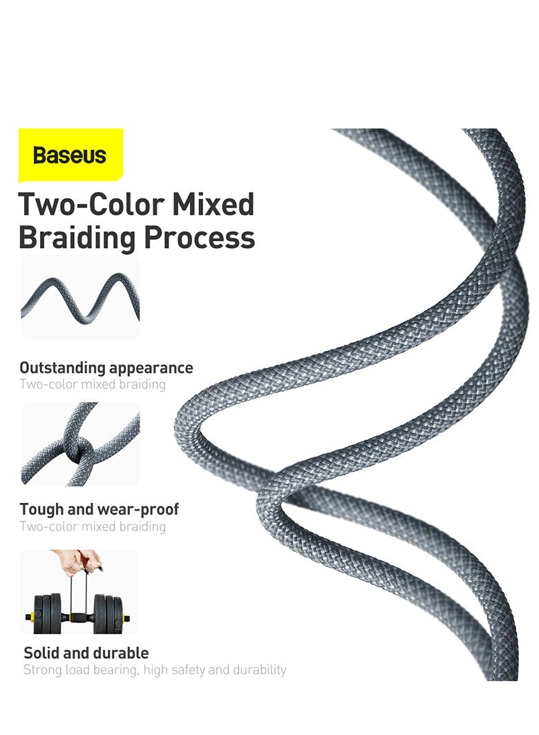 Baseus iPhone Charger Cord,3.3ft Nylon Braided USB C To Lighting Cable, 20W PD Type C To iPhone Fast Charging Data Cable Compatible With iPhone14/13/12/11 Pro Max/XS MAX/XR/XS/X/8/7 Plus iPad Grey  - Image 3