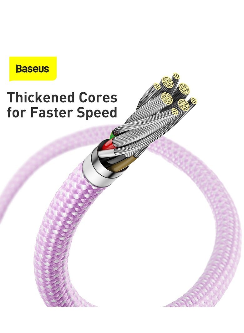 Baseus iPhone Charger Cord, 6.6ft Nylon Braided USB C To Lighting Cable, 20W PD Type C To iPhone Fast Charging Data Cable Compatible With iPhone14/13/12/11 Pro Max/XS MAX/XR/XS/X/8/7 Plus iPad Purple  - Image 4