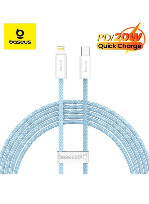 iPhone Charger Cord,6.6ft Nylon Braided USB C To Lighting Cable, 20W PD Type C To iPhone Fast Charging Data Cable Compatible With iPhone14/13/12/11 Pro Max/XS MAX/XR/XS/X/8/7 Plus iPad Blue