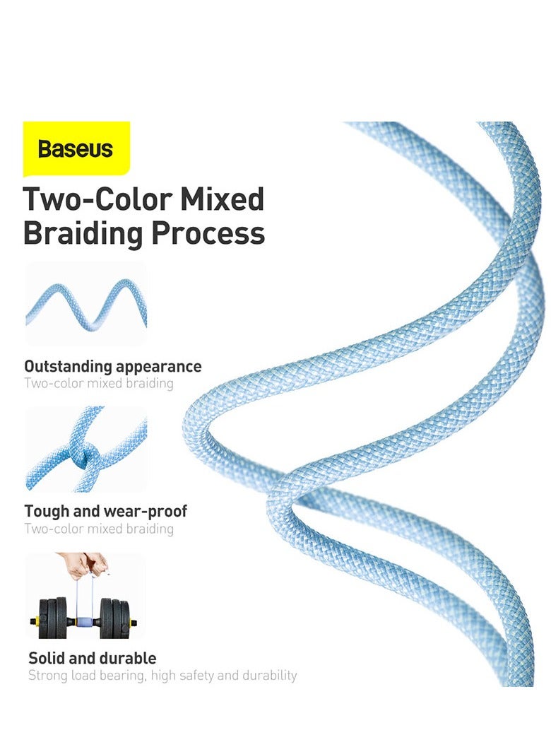 Baseus iPhone Charger Cord,6.6ft Nylon Braided USB C To Lighting Cable, 20W PD Type C To iPhone Fast Charging Data Cable Compatible With iPhone14/13/12/11 Pro Max/XS MAX/XR/XS/X/8/7 Plus iPad Blue  - Image 3