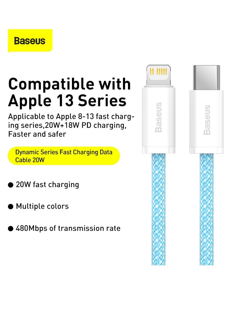 iPhone Charger Cord,6.6ft Nylon Braided USB C To Lighting Cable, 20W PD Type C To iPhone Fast Charging Data Cable Compatible With iPhone14/13/12/11 Pro Max/XS MAX/XR/XS/X/8/7 Plus iPad Blue