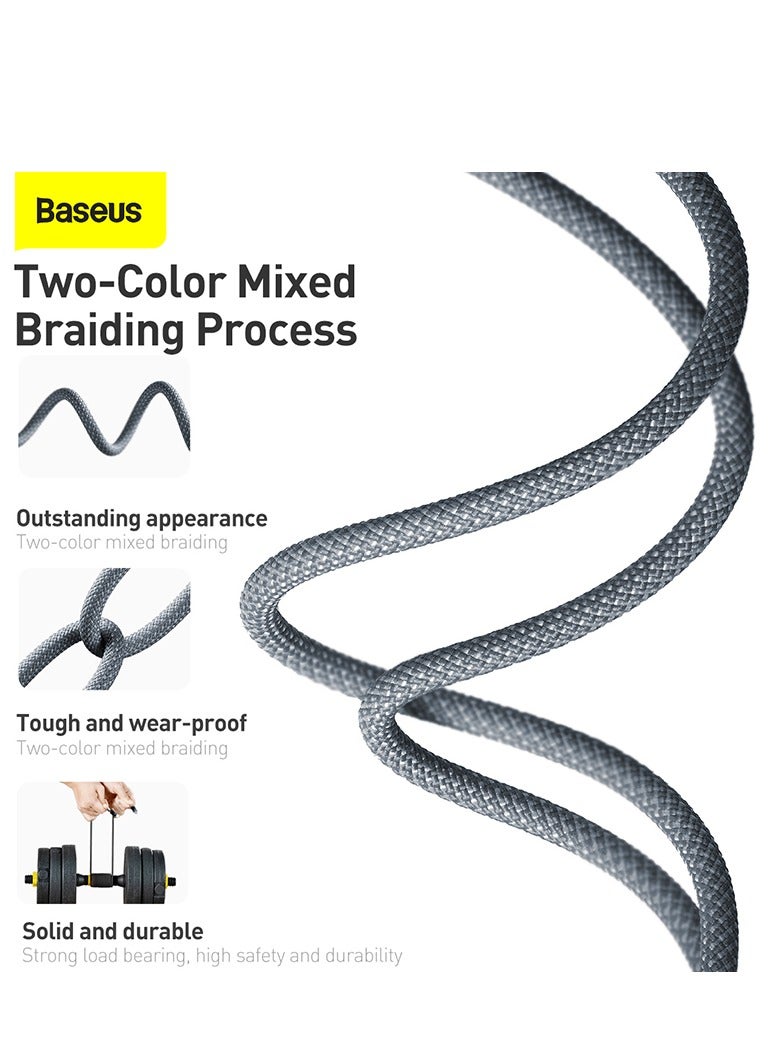 Baseus iPhone Charger Cord,6.6ft Nylon Braided USB C to Lighting Cable, 20W PD Type C to iPhone Fast Charging Data Cable Compatible with iPhone14/13/12/11 Pro Max/XS MAX/XR/XS/X/8/7 Plus iPad Grey  - Image 4