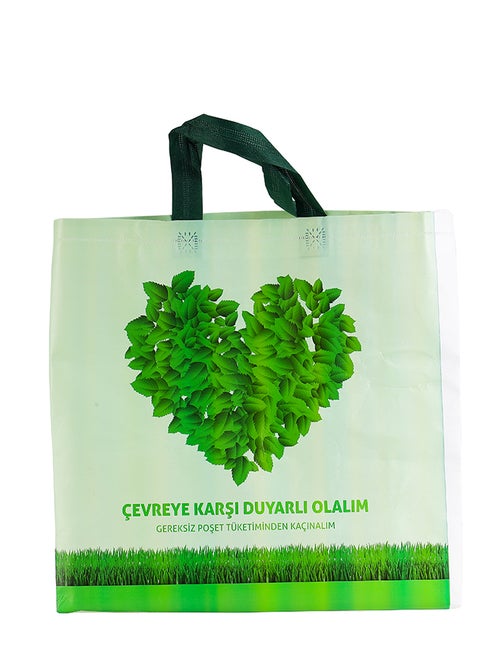 Royalford Non-Woven Shopping Bag- RF11320 Eco-Friendly, Reusable and Multi-Purpose Carry Bag Light-Weight and Durable Design WHITE, GREEN