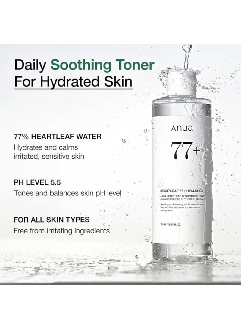 Anua - Heartleaf 77% Soothing Toner I pH 5.5 Trouble Care, Calming Skin, Refreshing, Hydrating, Purifying, Cruelty Free, Vegan,(250ml / 8.45 fl.oz.) 250ml - Image 1
