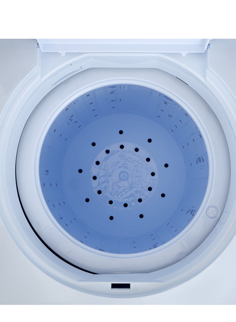 GEEPAS - Twin Tub Top Loaded Washing Machine With Magic Filter, Big Pulsator, Air Dry Function, Transparent Top Lid, Collars & Cuff Washboard, Powerful Wash 8 kg 560 W GSWM18047 White - Image 1