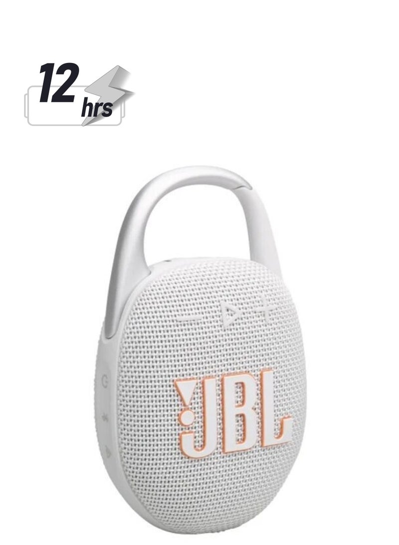 JBL Clip 5 Ultra-Portable Waterproof Speaker White  - Image 1