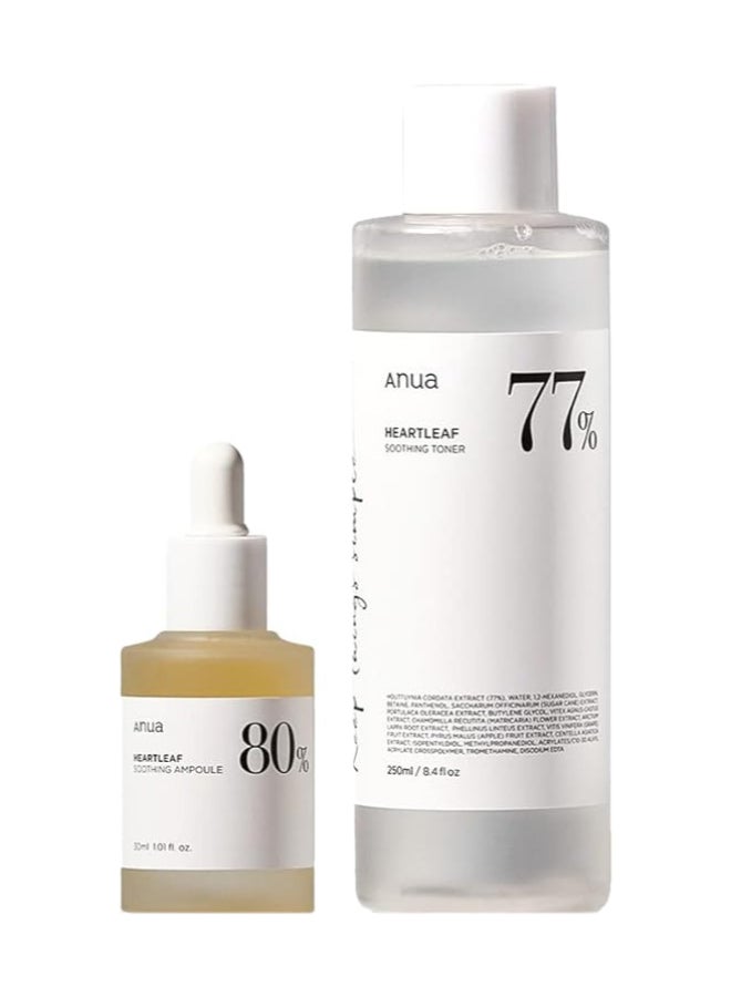 Anua Heartleaf Soothing Toner Ampoule Set Korean Skincare Glass Skin Calming Skin For Sensitive Combination Oily Skin - Image 1