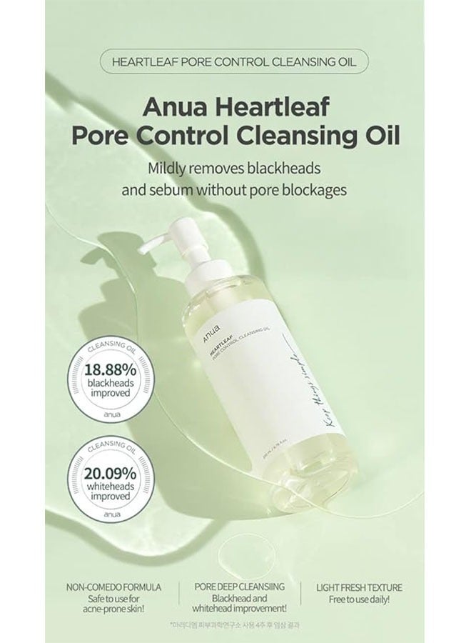 Anua Heartleaf Pore Control Cleansing Oil Mini Korean Facial Cleanser, Daily Makeup Blackheads Removal, Travel Essentials, Gift, Korean Skin Care 200ml  - Image 2