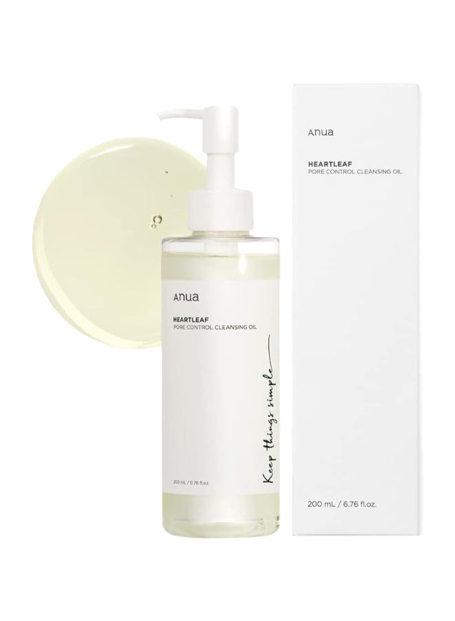 Anua Heartleaf Pore Control Cleansing Oil Korean Facial Cleanser, Daily Makeup Blackheads Removal 200 Ml  - Image 1