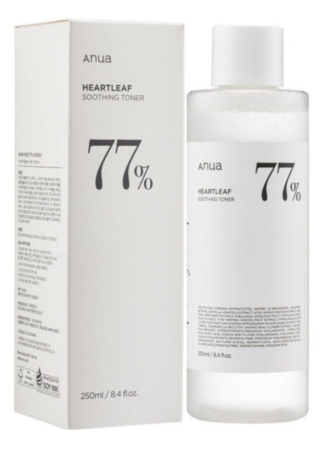 Anua Heartleaf 77% Soothing Toner I Ph 5.5 Skin Trouble Care, Calming Skin, Refreshing, Hydrating, Purifying, Cruelty Free, Vegan For Sensitive, Combination (250Ml / 8.45 Fl.Oz.), Korean Skincare 250ml - Image 1
