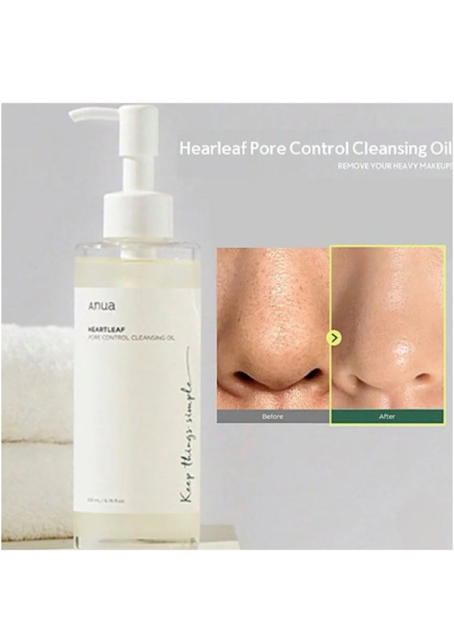 Anua Heartleaf Pore Control Cleansing Oil Korean Facial Cleanser, Daily Makeup Blackheads Removal (200ml)  - Image 5