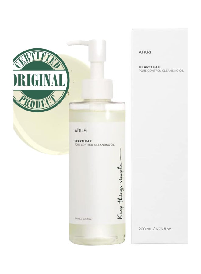 Anua Heartleaf Pore Control Cleansing Oil Korean Facial Cleanser, Daily Makeup And Blackheads Removal (200Ml)  - Image 1