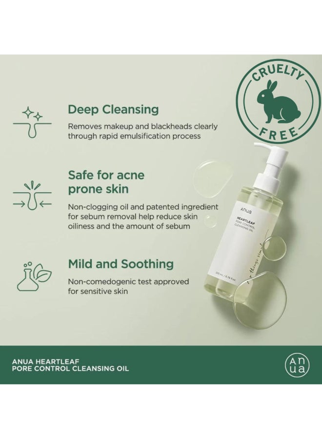 Anua Heartleaf Pore Control Cleansing Oil Korean Facial Cleanser, Daily Makeup And Blackheads Removal (200Ml)  - Image 4