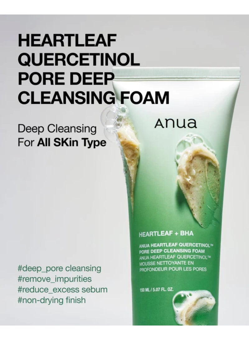 Anua - Heartleaf Quercetinol Pore Deep Cleansing Foam White 150ml - Image 1