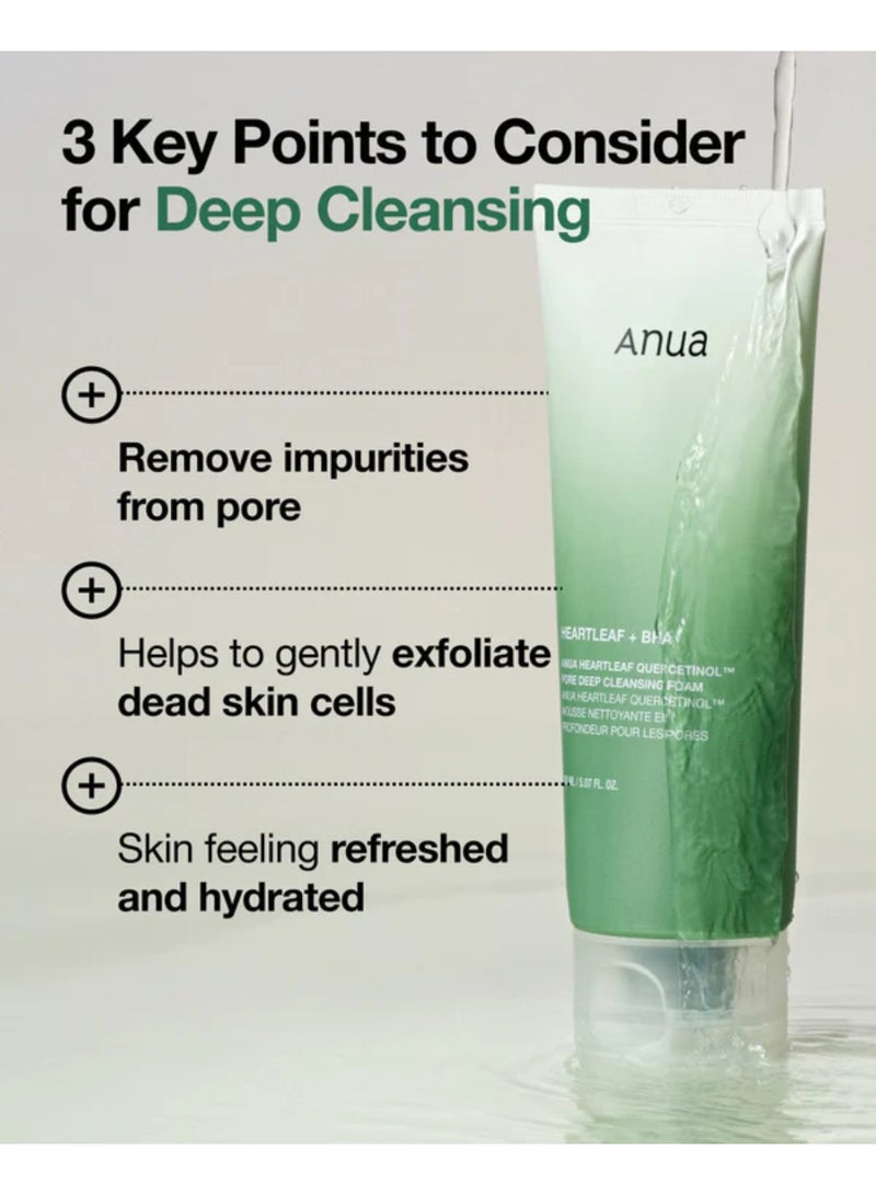 Anua - Heartleaf Quercetinol Pore Deep Cleansing Foam White 150ml - Image 1