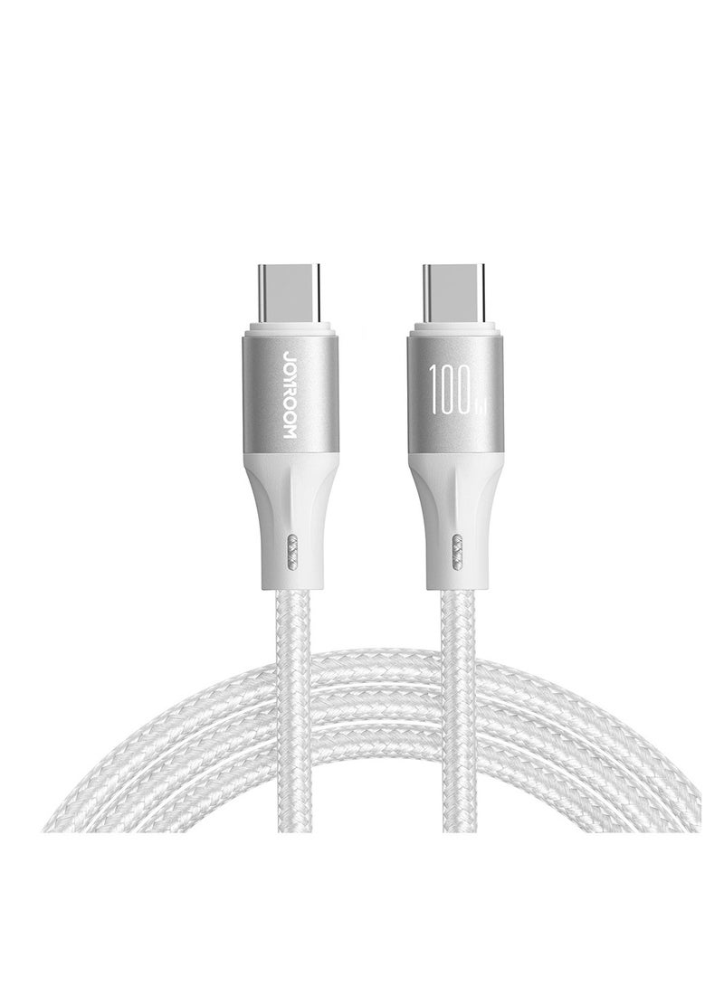 JOYROOM Joyroom Light-Speed ​​​​Series SA25-CC5 USB-C / USB-C Cable 100W 1.2 m - White  - Image 1
