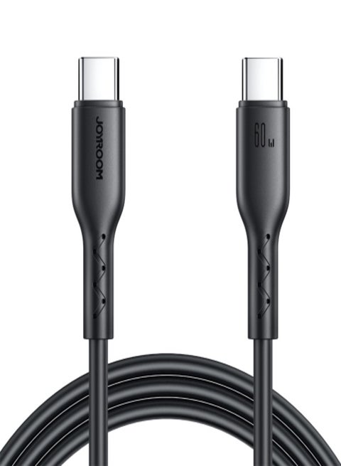 JOYROOM SA26-CC3 Flash Charge Series 60W USB-C/Type-C to USB-C/Type-C Fast Charging Data Cable, Cable Length: 1m Black