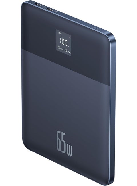 12000 mAh Power Bank, 65W PD Fast Charging Portable Charger with Digital Display, Ultra-Slim Blade 2 Laptop Battery Bank for MacBook Pro/Air, Dell XPS, Microsoft Surface, iPad Pro, iPhone 16/15 Series, Samsung Galaxy S24/S23, Apple Watch, AirPods Pro, ROG Ally, Steam Deck, and More Mariana Blue