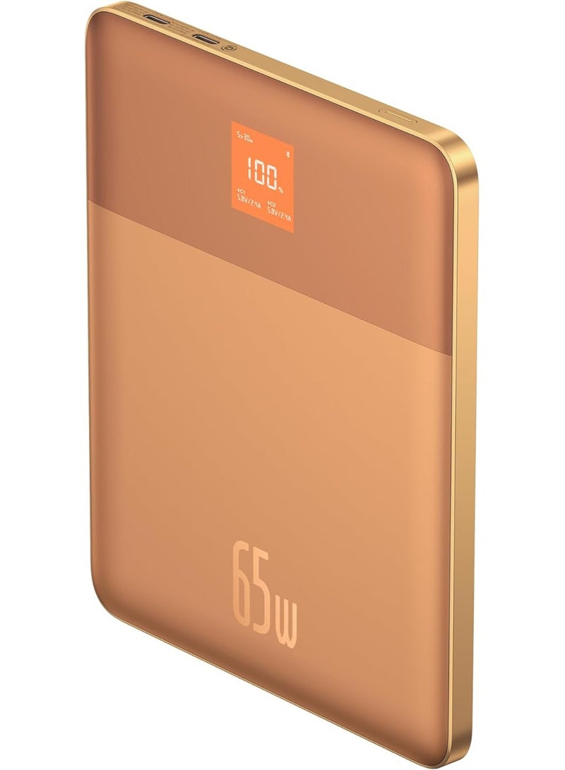 Baseus 12000 mAh Power Bank, 65W PD Fast Charging Portable Charger with Digital Display, Ultra-Slim Blade 2 Laptop Battery Bank for MacBook Pro/Air, Dell XPS, Microsoft Surface, iPad Pro, iPhone 16/15 Series, Samsung Galaxy S24/S23, Apple Watch, AirPods Pro, ROG Ally, Steam Deck, and More Coral Orange  - Image 1