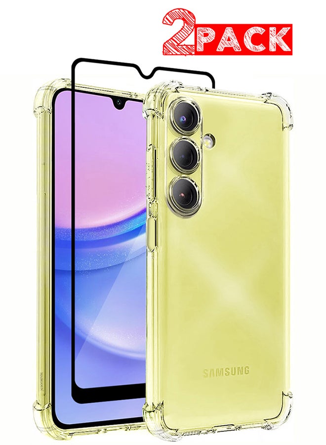 MARGOUN 2 Pack for Samsung Galaxy A15 Gorilla Case and Screen Protector Shock-Absorption Flexible Clear TPU Rubber Protective Cell Phone Cover Slim Fit Transparent Protective Case Cover Clear - Image 1