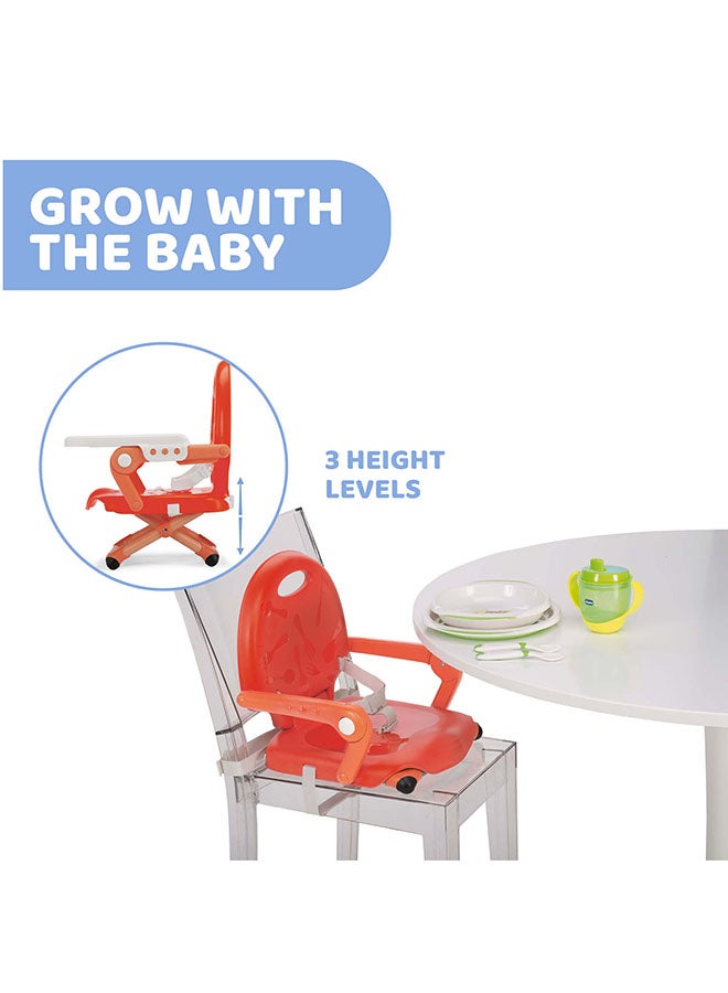 شيكو مقعد معزز للوجبات الخفيفة للأطفال من عمر 6 أشهر إلى 3 سنوات، أحمر - Image 4